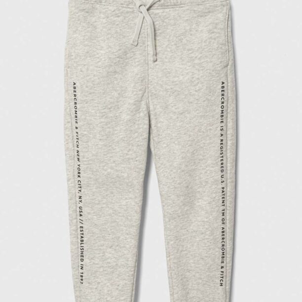 Abercrombie & Fitch pantaloni de trening pentru copii culoarea gri