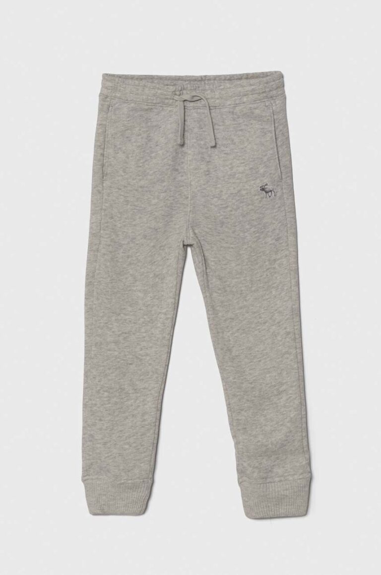 Abercrombie & Fitch pantaloni de trening pentru copii culoarea gri