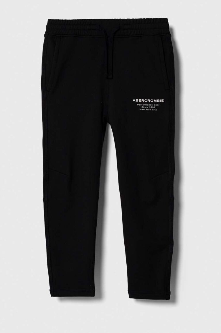 Abercrombie & Fitch pantaloni de trening pentru copii culoarea negru