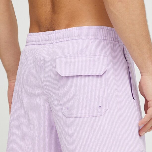 Abercrombie & Fitch pantaloni scurti de baie culoarea violet preţ