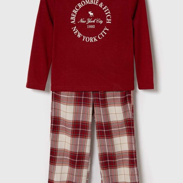 Abercrombie & Fitch pijama copii culoarea rosu