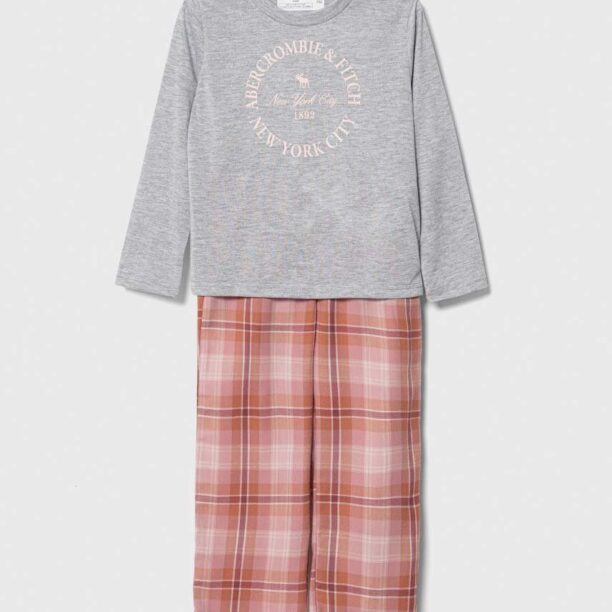 Abercrombie & Fitch pijama copii culoarea roz