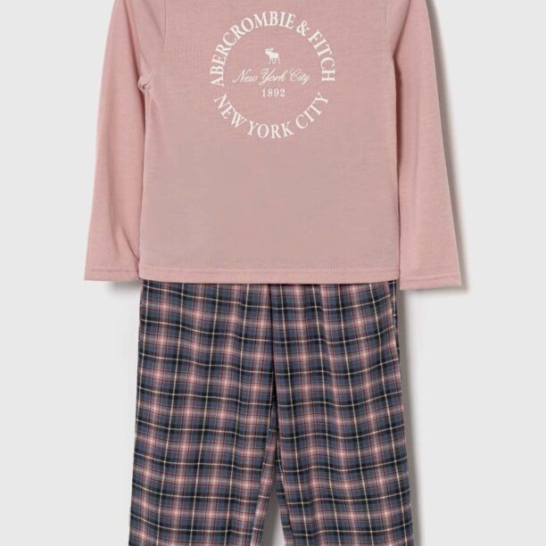 Abercrombie & Fitch pijama copii culoarea roz