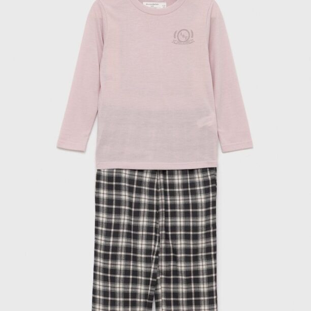 Abercrombie & Fitch pijama copii culoarea roz