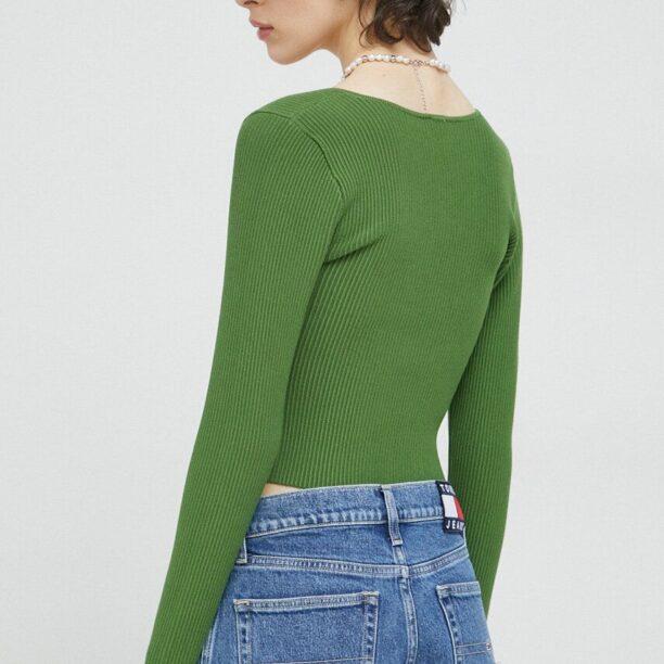 Abercrombie & Fitch pulover culoarea verde preţ