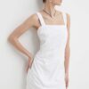 Abercrombie & Fitch rochie din in culoarea alb