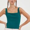 Abercrombie & Fitch top culoarea verde