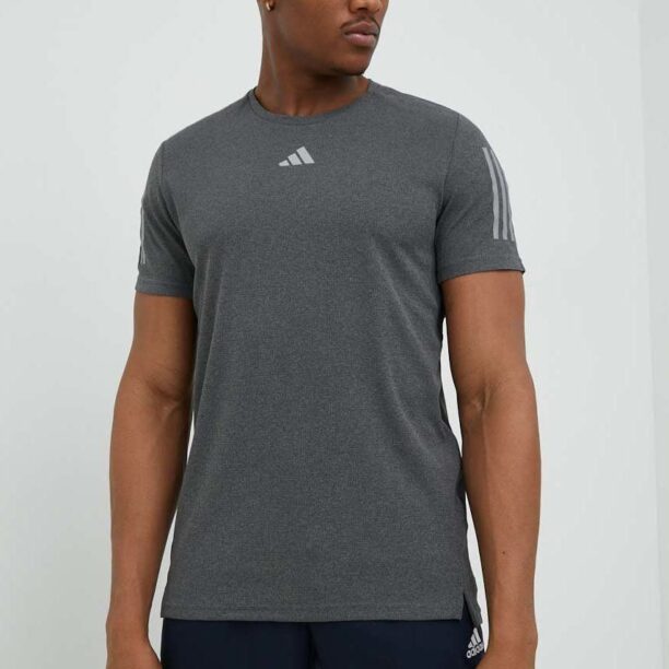 Adidas Performance tricou de alergare Own the Run culoarea gri