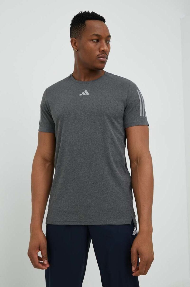 Adidas Performance tricou de alergare Own the Run culoarea gri