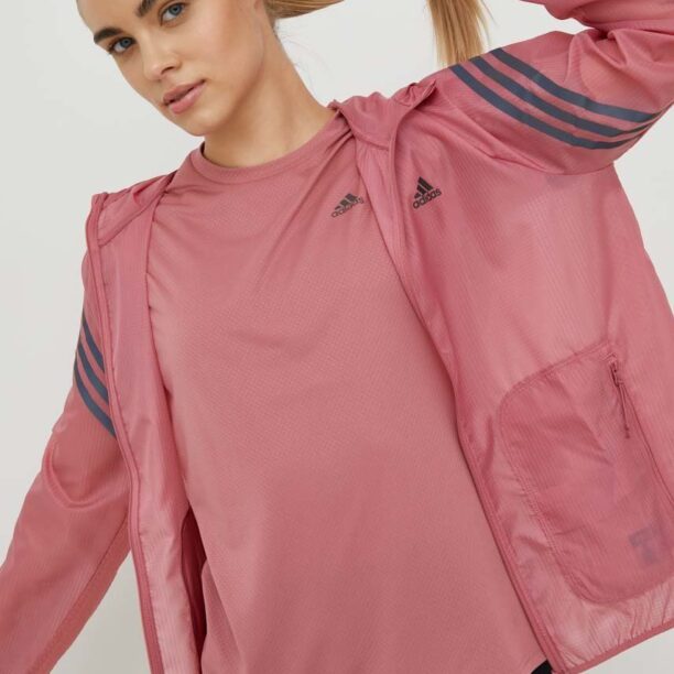 Adidas Performance windbreaker Run Icons culoarea roz