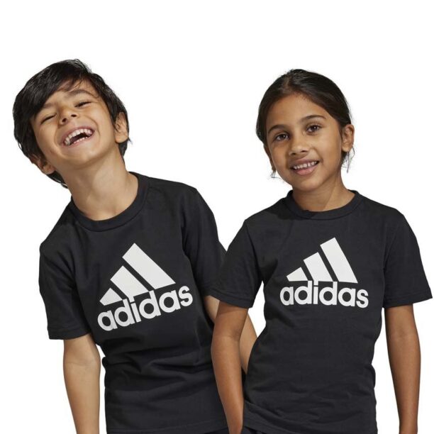 Adidas tricou de bumbac pentru copii LK BL CO culoarea negru