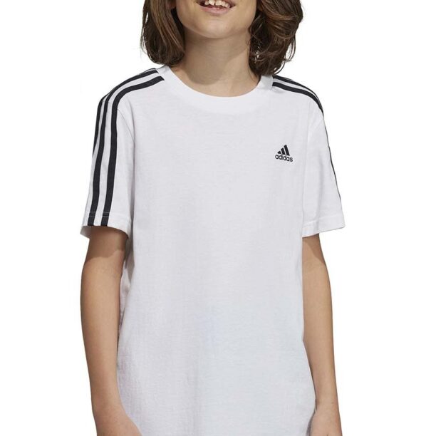 Adidas tricou de bumbac pentru copii U 3S culoarea alb