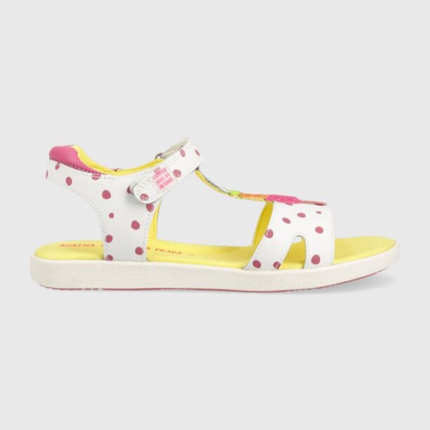 Agatha Ruiz de la Prada sandale din piele pentru copii culoarea alb