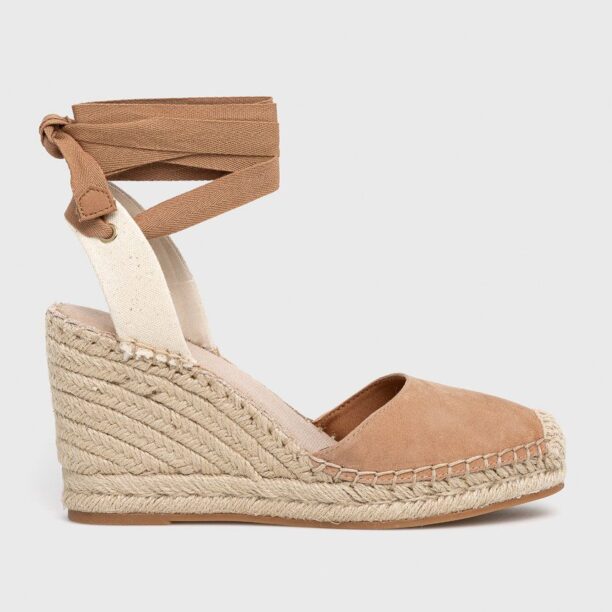 Aldo espadrile din piele intoarsa Efemina culoarea maro