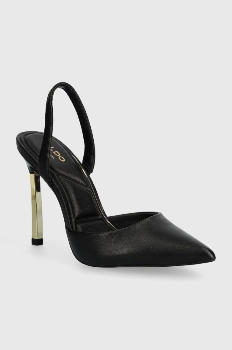 Aldo stilettos de piele Shimmy culoarea negru