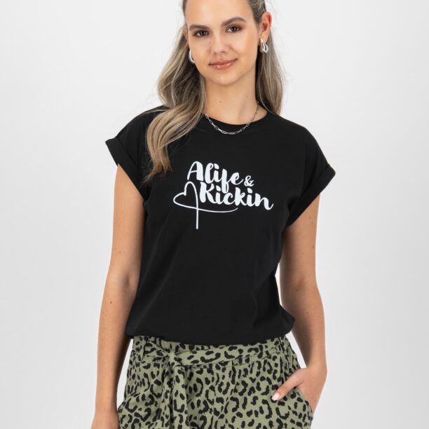 Alife and Kickin Tricou 'EnidAK'  negru / alb