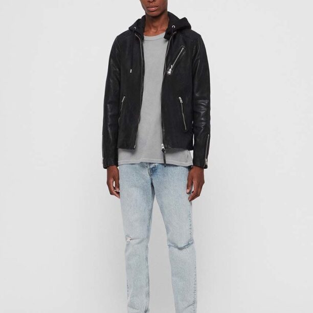 AllSaints - Geaca de piele Harwood Jacket preţ