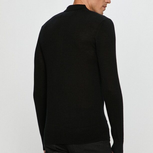 AllSaints - Longsleeve Mode Merino LS Polo preţ