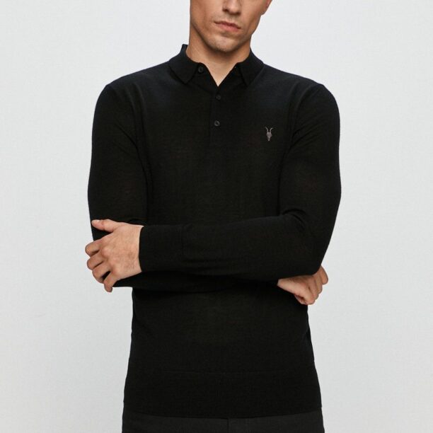 AllSaints - Longsleeve Mode Merino LS Polo