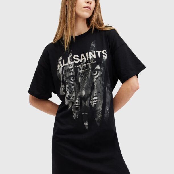 AllSaints Rochie 'RIPROAR'  gri închis / negru / alb