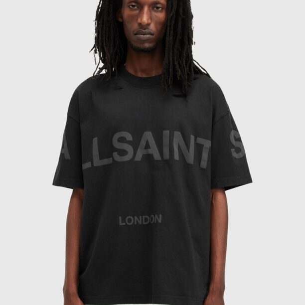 AllSaints Tricou 'BIGGY'  gri închis / negru