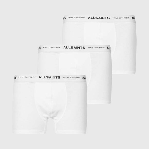 AllSaints boxeri de bumbac UNDERGROUND 3-pack culoarea alb