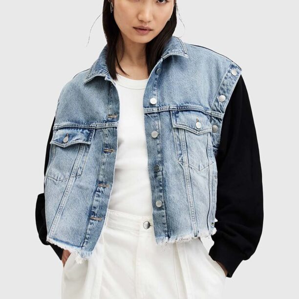 AllSaints geaca CHLO DENIM SWEAT JKT femei