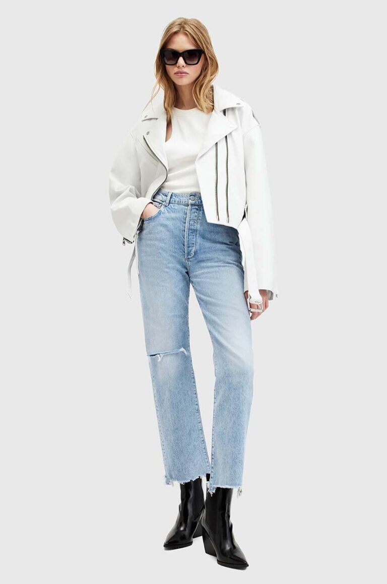 AllSaints jeansi EDIE DESTROY JEAN femei high waist