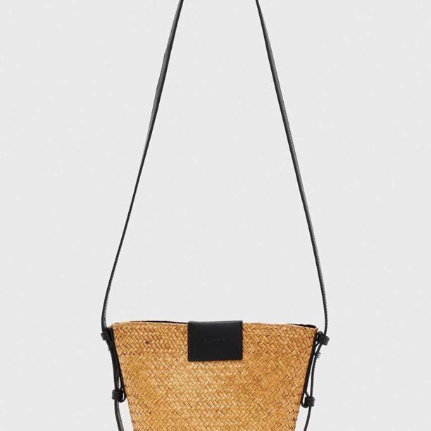 AllSaints poseta EBRO STRAW CROSSBODY culoarea galben