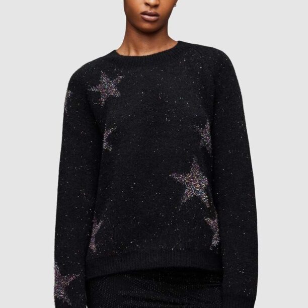 AllSaints pulover de lana Star culoarea negru