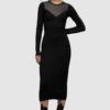 AllSaints rochie Flete culoarea negru