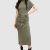 AllSaints rochie NATALIE culoarea verde