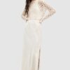 AllSaints rochie si pulover ERIN DRESS culoarea bej