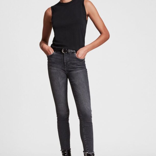 AllSaints top din bumbac culoarea negru preţ