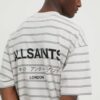 AllSaints tricou din bumbac UNDERGROUND STRIPE S culoarea gri