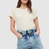 AllSaints tricou din bumbac culoarea alb