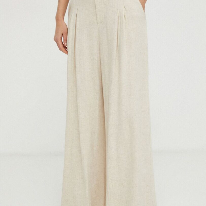 Alohas pantaloni din amestec de in culoarea bej