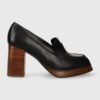 Alohas pantofi de piele Busy culoarea negru