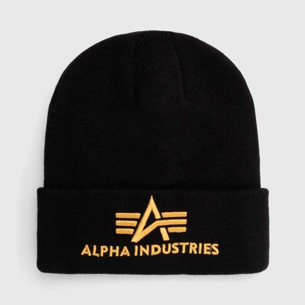 Alpha Industries căciulă 3D Beanie culoarea negru