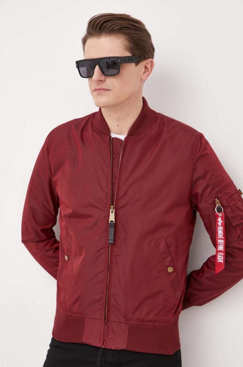 Alpha Industries geacă bomber culoarea bordo