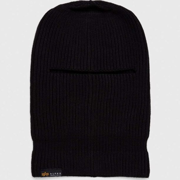 Alpha Industries mască Label Balaclava culoarea negru 138901.03