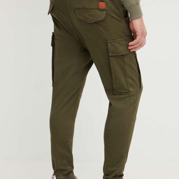 Alpha Industries pantaloni de bumbac Airman Pant culoarea verde 188201.142-green preţ