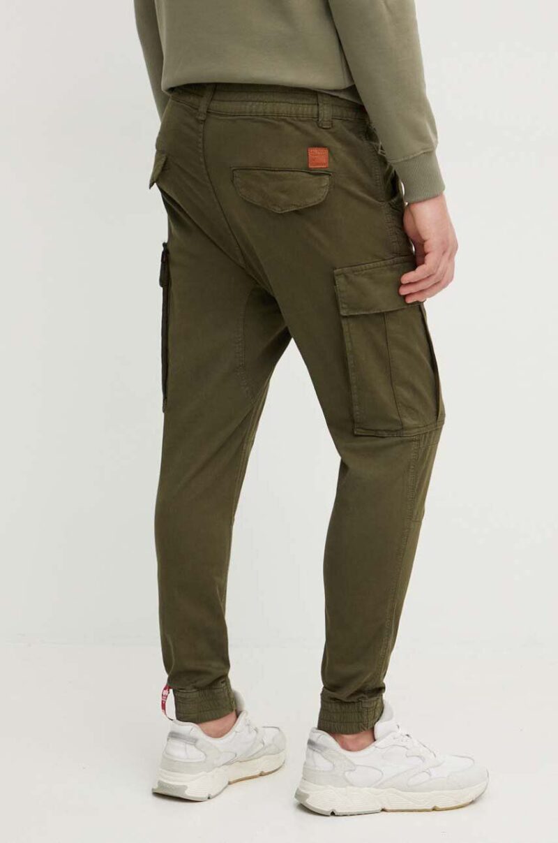 Alpha Industries pantaloni de bumbac Airman Pant culoarea verde 188201.142-green preţ