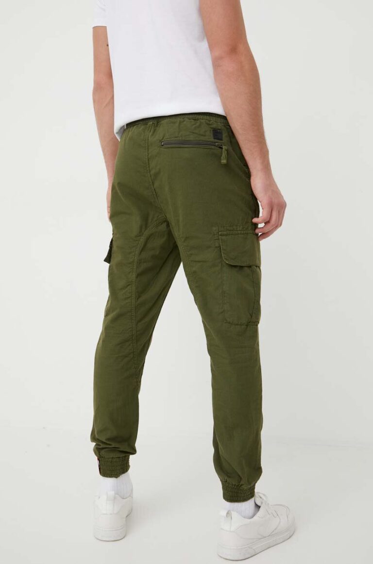 Alpha Industries pantaloni de bumbac Ripstop Jogger culoarea verde 116201.142-DarkOlive preţ