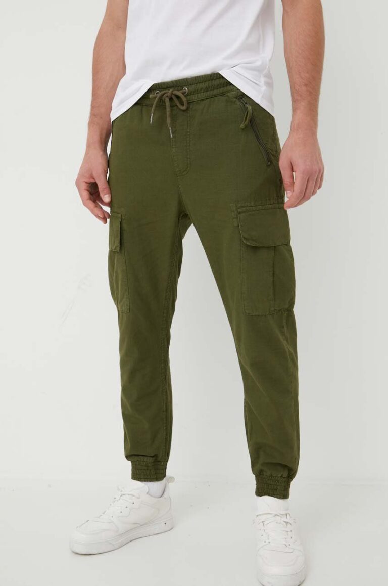 Alpha Industries pantaloni de bumbac Ripstop Jogger culoarea verde 116201.142-DarkOlive