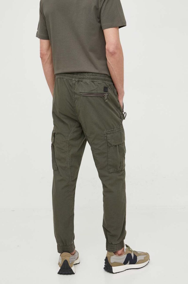 Alpha Industries pantaloni de bumbac culoarea verde 116201.136-GreyBlack preţ