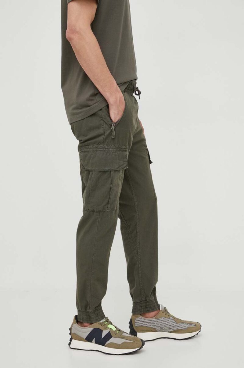 Alpha Industries pantaloni de bumbac culoarea verde 116201.136-GreyBlack