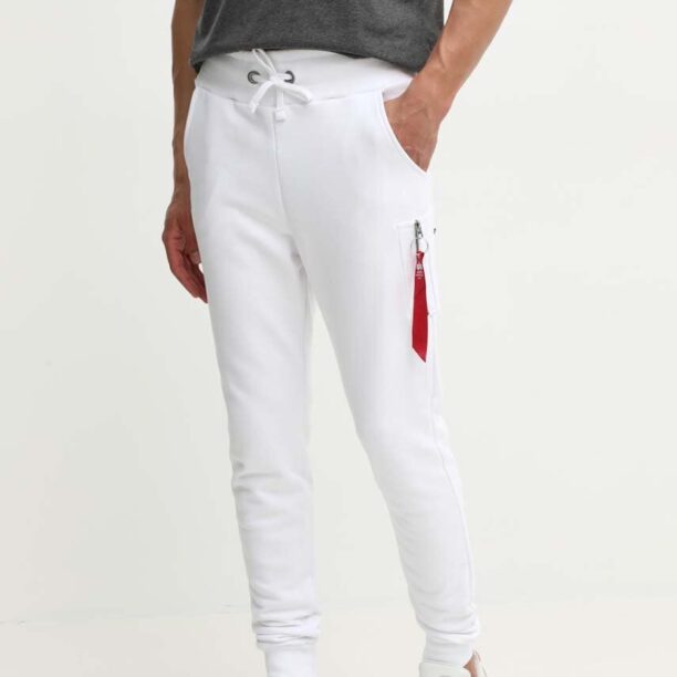 Alpha Industries pantaloni de trening culoarea alb