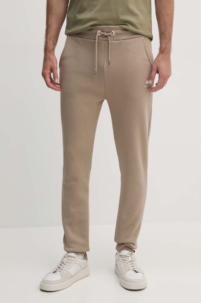 Alpha Industries pantaloni de trening culoarea bej