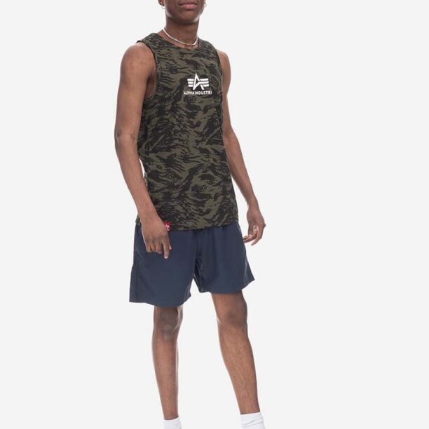 Alpha Industries tricou din bumbac Alpha Industries Basic Tank Camo 126566C 634 culoarea verde 126566C.634-green preţ